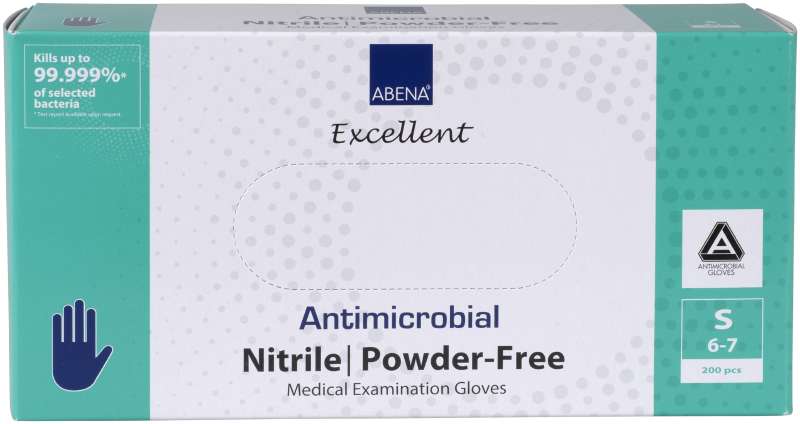 Rukavice antimikrobiální NITRIL S, nepudrované, 200 ks/bal. Rukavice antimikrobiální NITRIL S, nepudrované, 200 ks/bal.