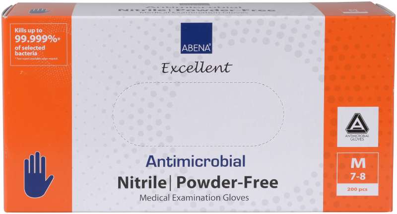 Rukavice antimikrobiální NITRIL M, nepudrované,   200 ks/bal.