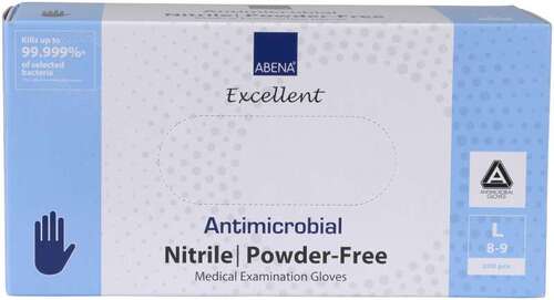 Rukavice antimikrobiální NITRIL L, nepudrované,   200 ks/bal.