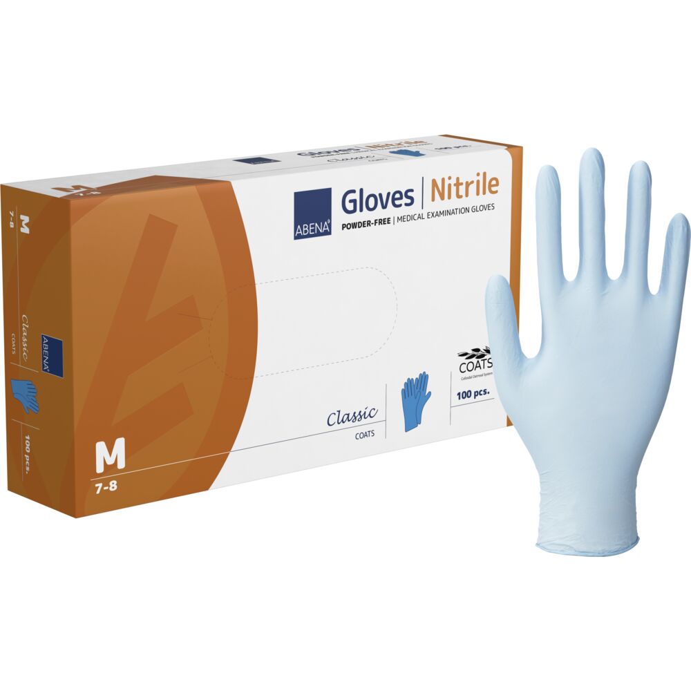 Rukavice Nitril COATS® M, nepudrované, modré