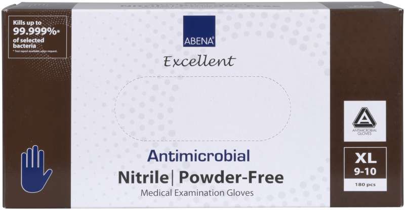 Rukavice antimikrobiální NITRIL XL, nepudrované,   180 ks/bal.