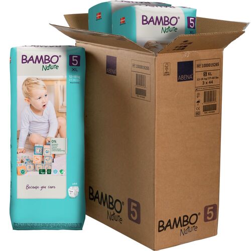 Bambo Nature 5 - Tall (dvojité balení), 12-18 kg - měsíční balení, (132 ks plen)