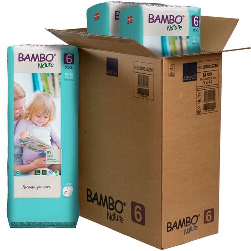 Bambo Nature 6 - Tall (dvojité balení), 16+ kg - měsíční balení, (120 ks plen)