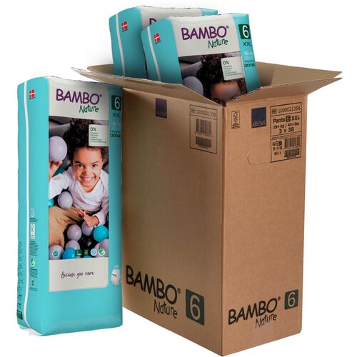 Bambo Nature PANTS 6 - Tall (dvojité balení), 15+ kg - měsíční balení, (114 ks plen)