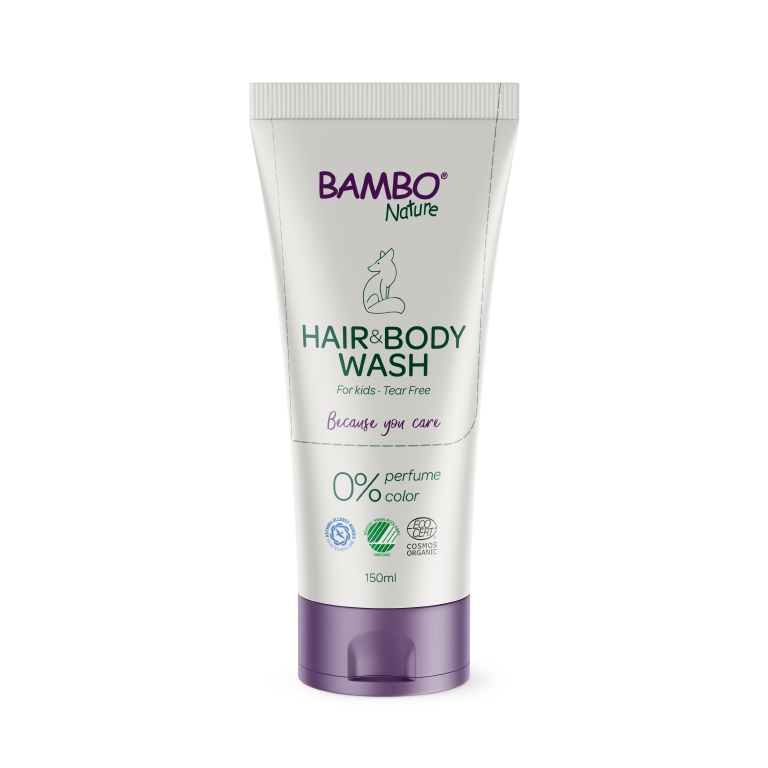 Mycí gel na vlasy a tělo Bambo Nature, 150 ml, neparfémovaný
