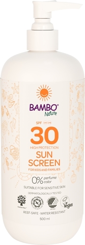 Opalovací krém pro děti SPF 30 Bambo Nature, 500 ml, neparfémovaný Opalovací krém pro děti SPF 30 Bambo Nature, 500 ml, neparfémovaný