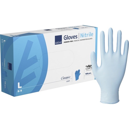 Rukavice Nitril COATS® L, nepudrované, modré
