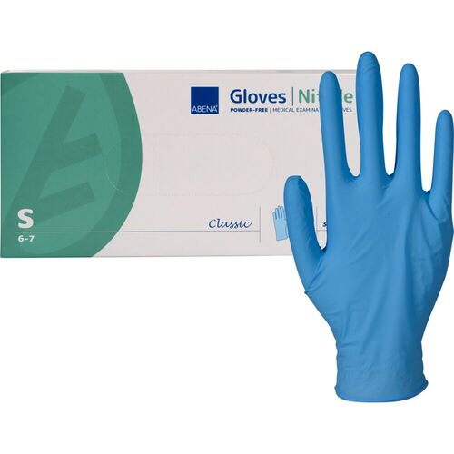 Rukavice NITRIL S, nepudrované, modré, 30 ks