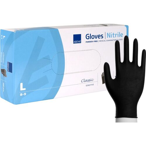 Rukavice Nitril Classic Sensitive L, nepudrované, černé