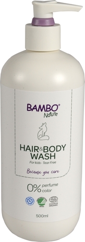 Mycí gel na vlasy a tělo Bambo Nature, 500 ml, neparfémovaný Mycí gel na vlasy a tělo Bambo Nature, 500 ml, neparfémovaný
