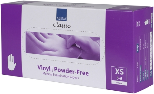 Rukavice vyšetřovací VINYL XS, nepudrované