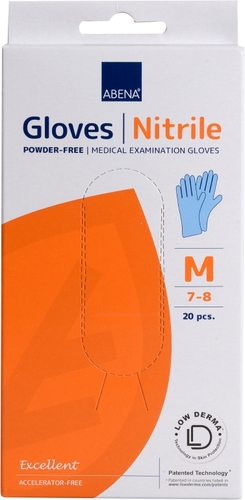 Rukavice NITRIL M, nepudrované,   20 ks/box