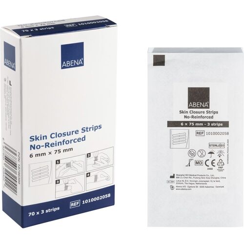 Náplast na stažení rány - strip, sterilní, 6x75mm, béžová Náplast na stažení rány - strip, sterilní, 6x75mm, béžová