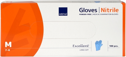 Rukavice NITRIL Excellent Long M,  nepudrované 