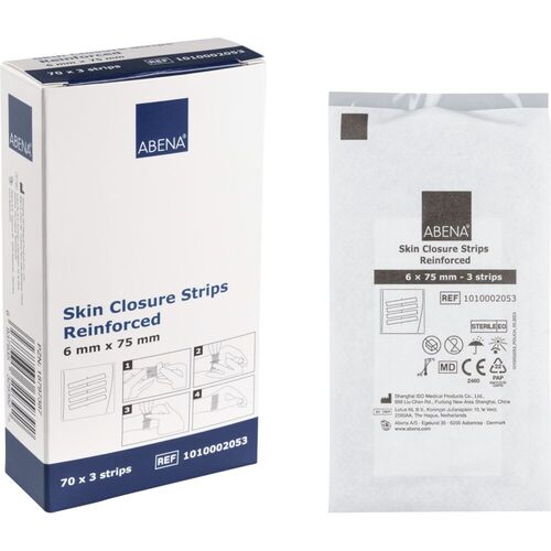 Náplast na stažení rány - strip, zesílená, sterilní, 6x75mm, bílá Náplast na stažení rány - strip, zesílená, sterilní, 6x75mm, bílá